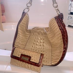 Tan & Brown Brahmin Shoulder Bag